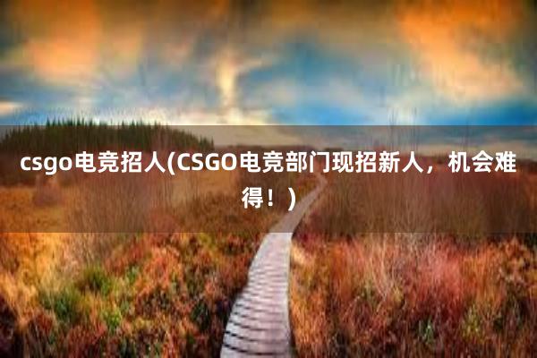 csgo电竞招人(CSGO电竞部门现招新人，机会难得！)