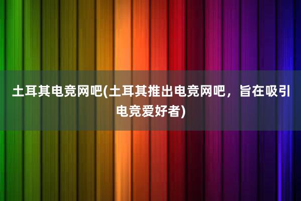 土耳其电竞网吧(土耳其推出电竞网吧，旨在吸引电竞爱好者)