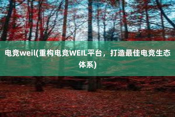 电竞weil(重构电竞WEIL平台，打造最佳电竞生态体系)