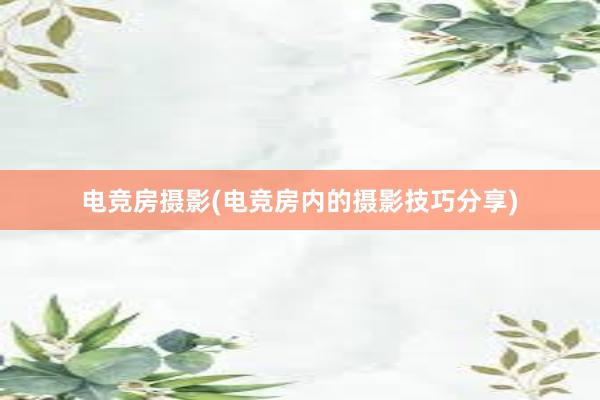 电竞房摄影(电竞房内的摄影技巧分享)