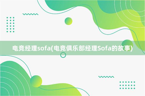 电竞经理sofa(电竞俱乐部经理Sofa的故事)