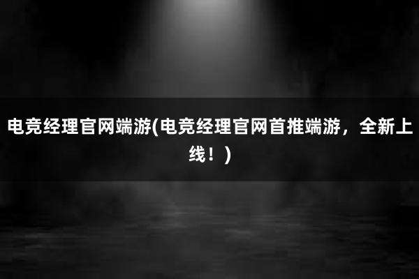 电竞经理官网端游(电竞经理官网首推端游，全新上线！)