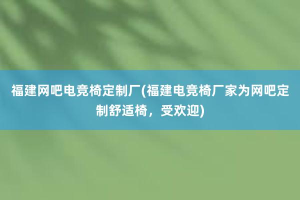 福建网吧电竞椅定制厂(福建电竞椅厂家为网吧定制舒适椅，受欢迎)