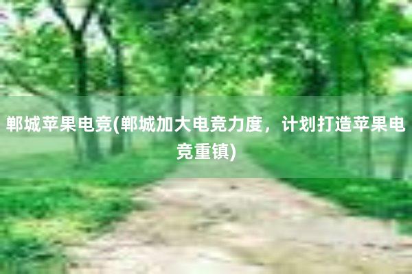 郸城苹果电竞(郸城加大电竞力度，计划打造苹果电竞重镇)