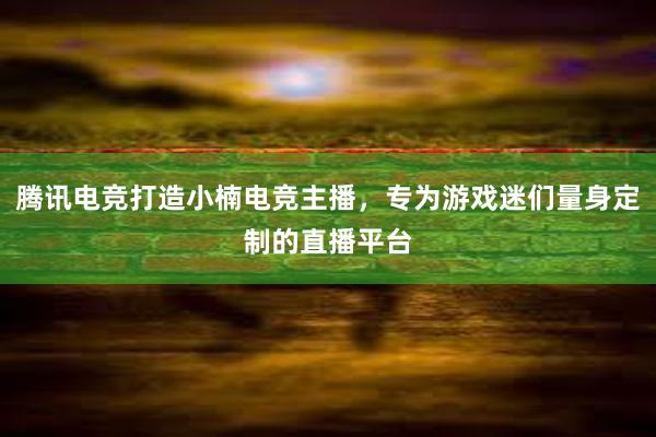 腾讯电竞打造小楠电竞主播，专为游戏迷们量身定制的直播平台