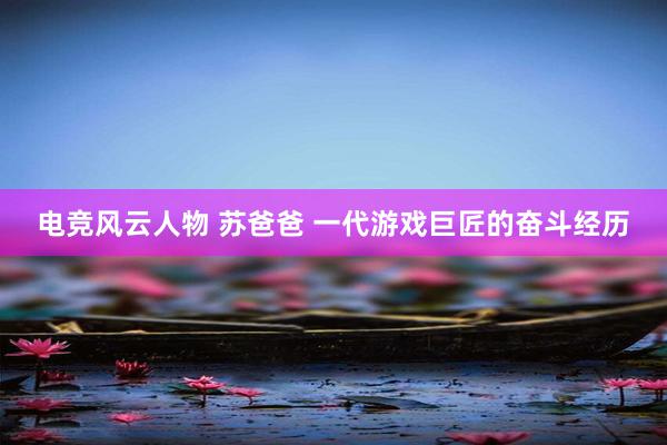 电竞风云人物 苏爸爸 一代游戏巨匠的奋斗经历